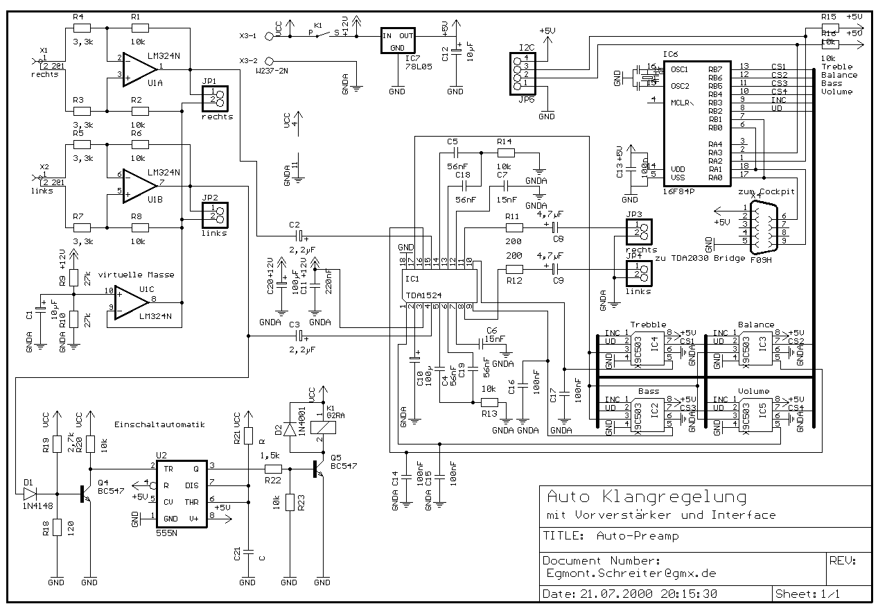 Schaltplan vom Vorverst�rker